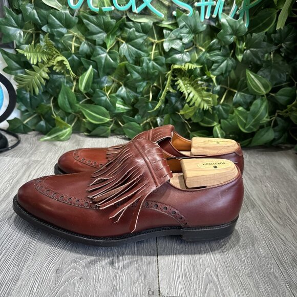 Vintage Footjoy Tassle Golf Shoe Loafers Spikes Brown Leather Men Size 9.5 D main image 8